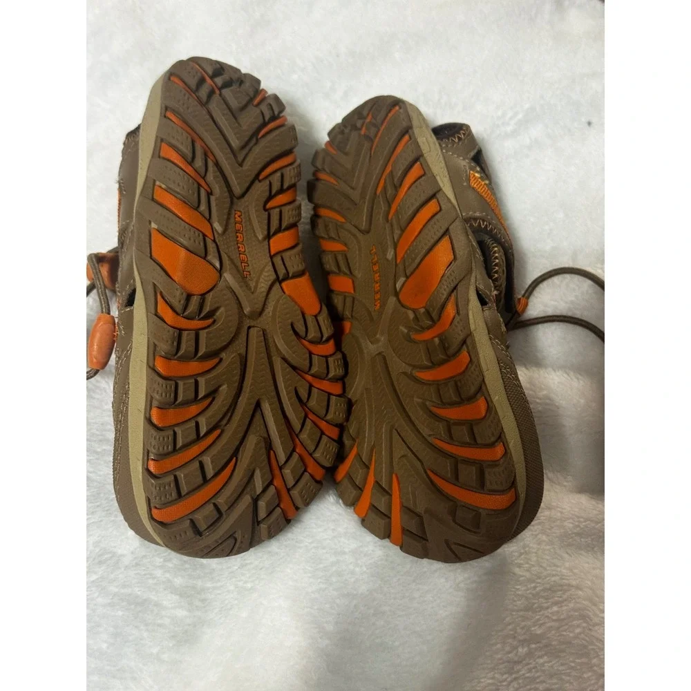Merrell Waterpro Skip Kids Hiking Sandals Otter Burnt Orange Size 12 J36833Y